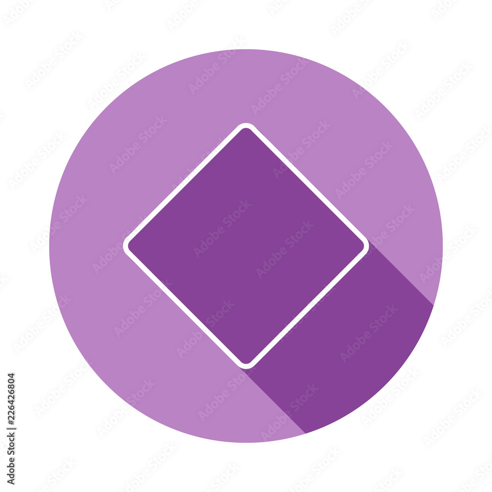 Poster square icon in long shadow style. one of geometric figures collection icon can be used for ui, ux