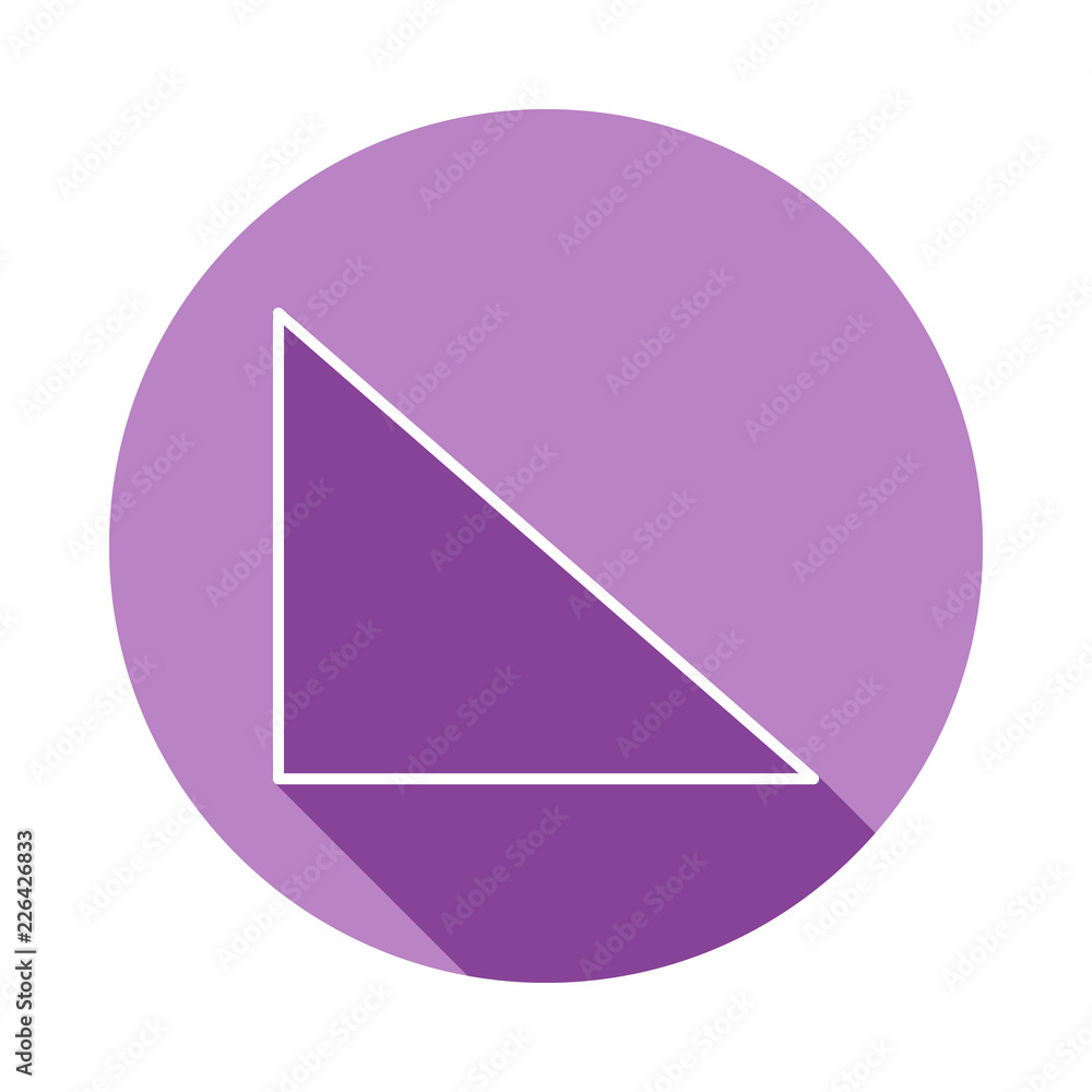 Poster rectangle icon in long shadow style. one of geometric figures collection icon can be used for ui, ux