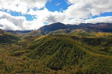 日本の乗鞍高原　紅葉の始まり