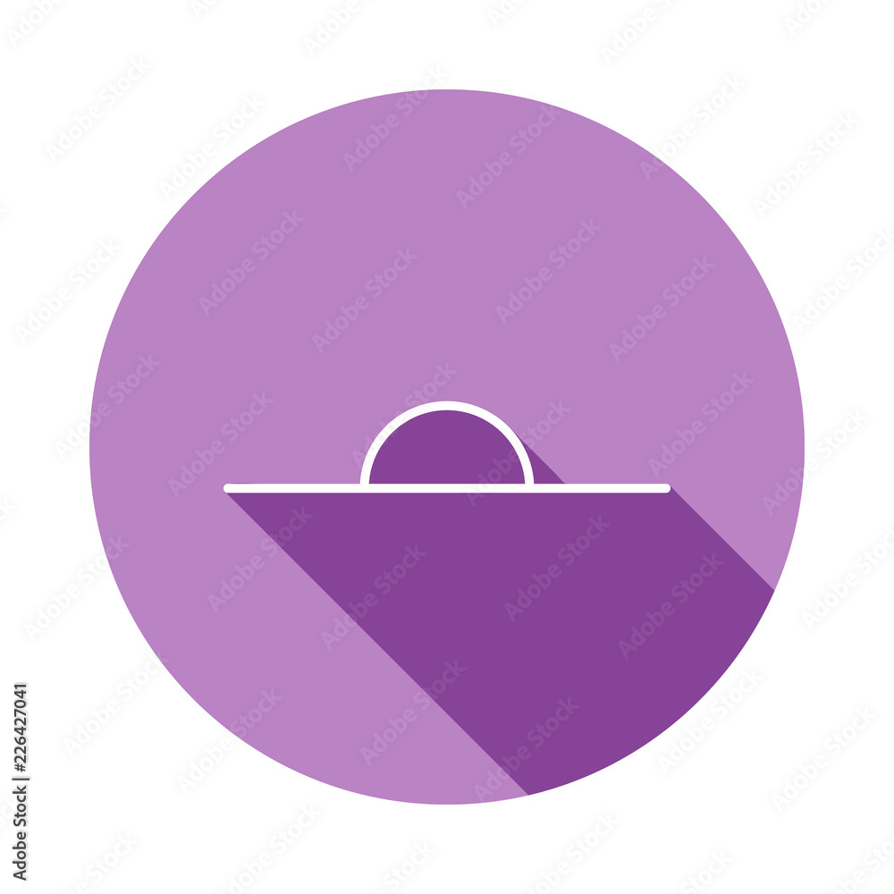 Poster 180 degrees icon in long shadow style. one of geometric figures collection icon can be used for ui, 