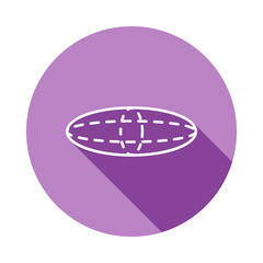 oval with poles icon in long shadow style. One of Geometric figures collection icon can be used for UI, UX