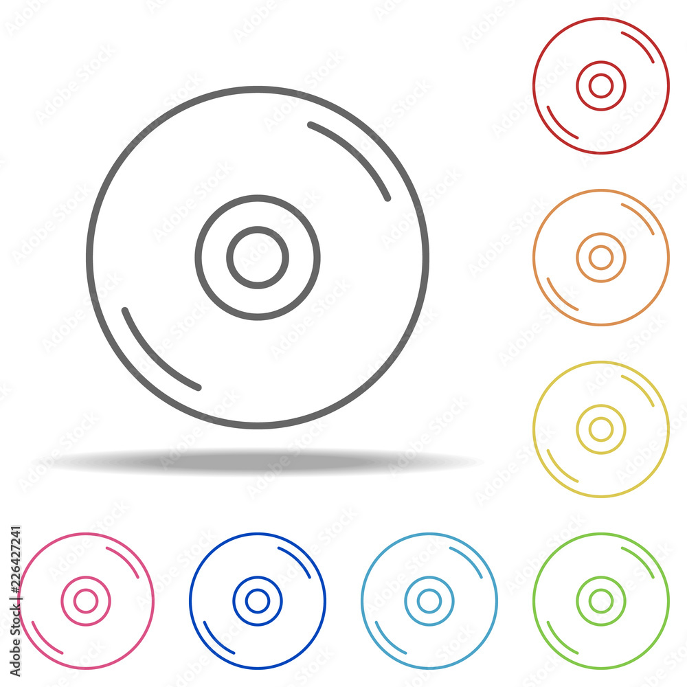 Poster cd disc icon. elements of web in multi colored icons. simple icon for websites, web design, mobile a