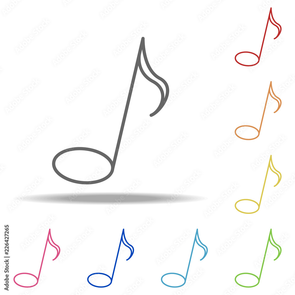 Aufkleber eighth note icon. elements of web in multi colored icons. simple icon for websites, web design, mobi