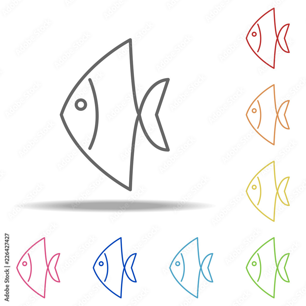 Poster tropical fish icon. elements of web in multi colored icons. simple icon for websites, web design, mo