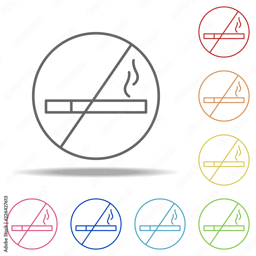 Poster smoking ban icon. elements of web in multi colored icons. simple icon for websites, web design, mobi