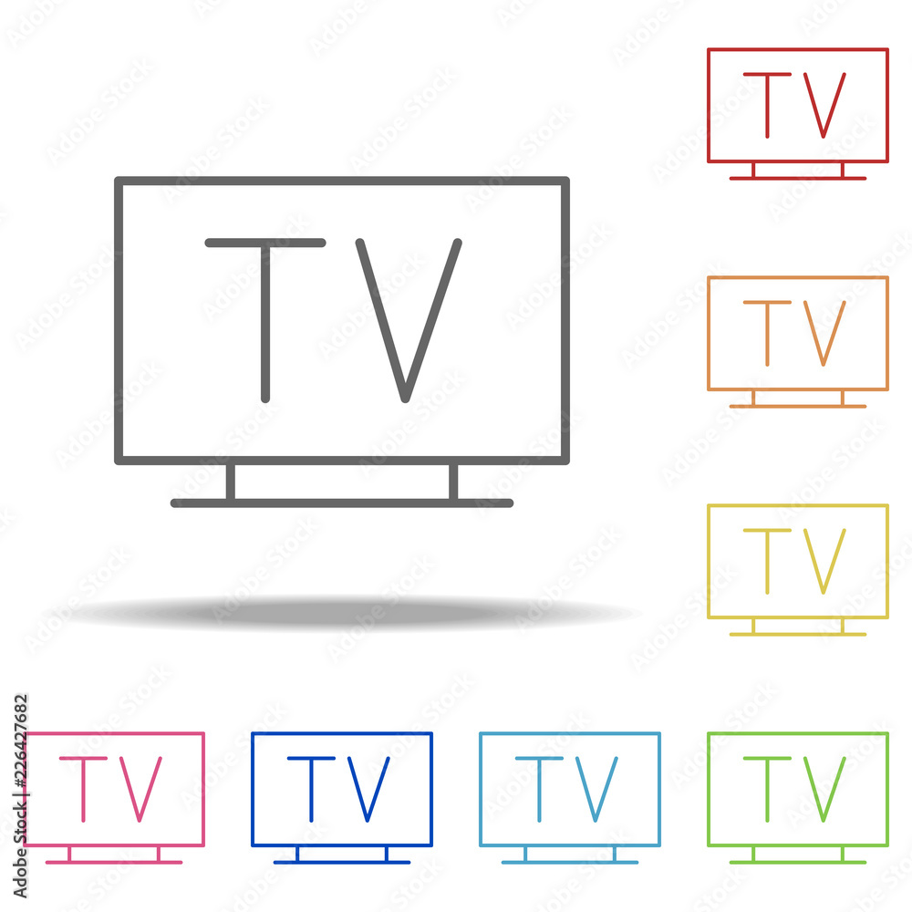 Aufkleber tv icon. elements of web in multi colored icons. simple icon for websites, web design, mobile app, i