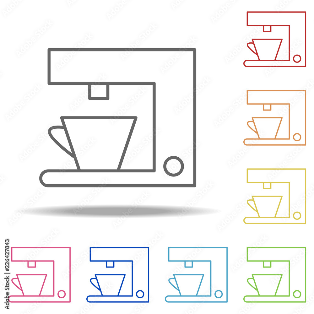 Poster coffee machine icon. elements of web in multi colored icons. simple icon for websites, web design, m