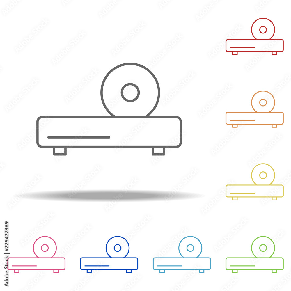 Poster cd player icon. elements of web in multi colored icons. simple icon for websites, web design, mobile