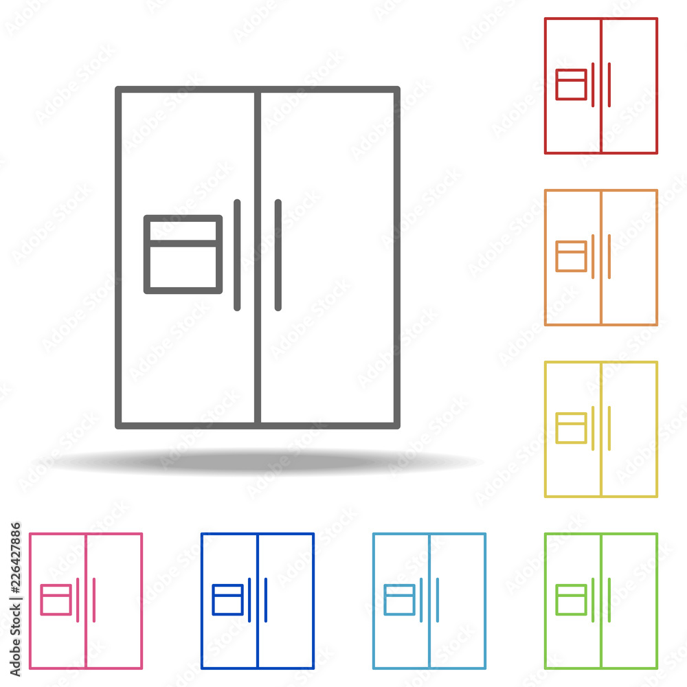 Poster double-wing refrigerator icon. elements of web in multi colored icons. simple icon for websites, web