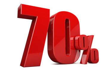 3d render illustration. Red seventy percent on a white background.