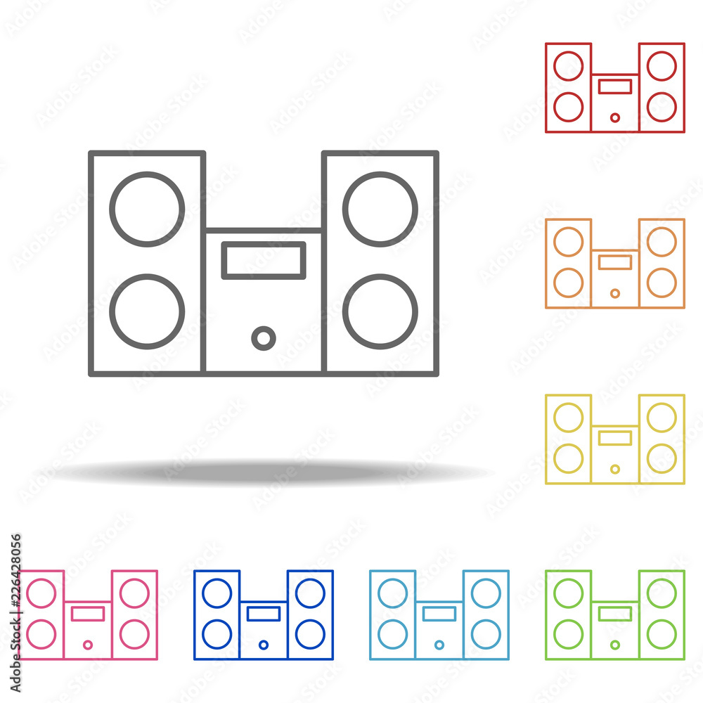 Poster music system icon. elements of web in multi colored icons. simple icon for websites, web design, mob