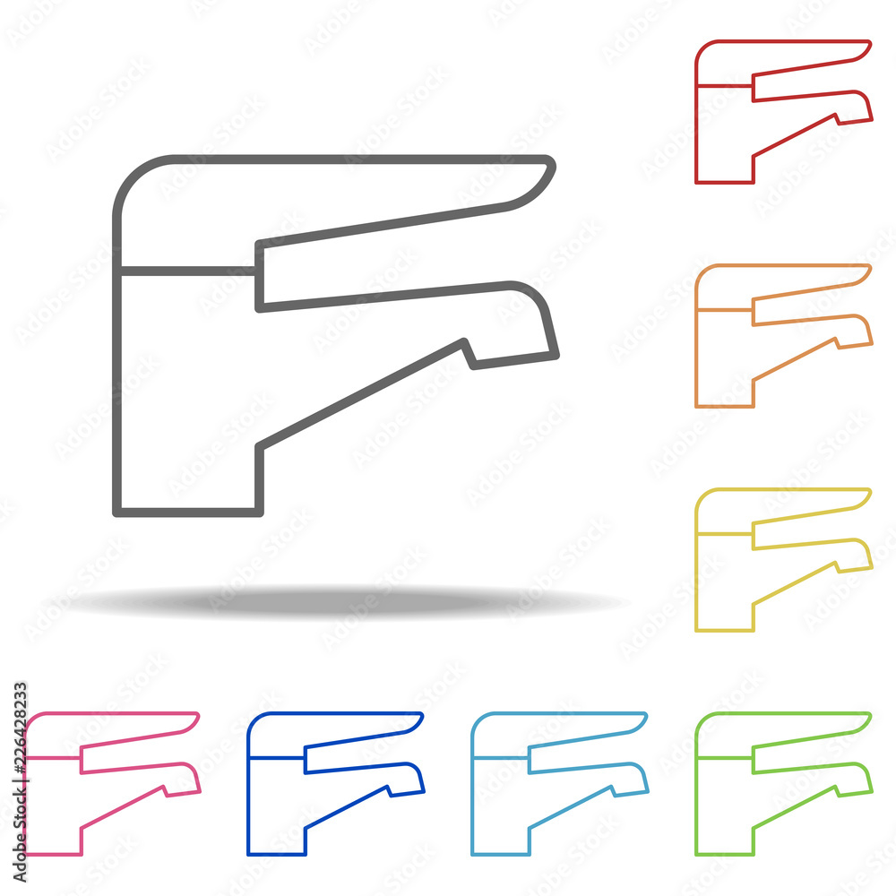 Poster faucet in bathroom icon. elements of web in multi colored icons. simple icon for websites, web desig