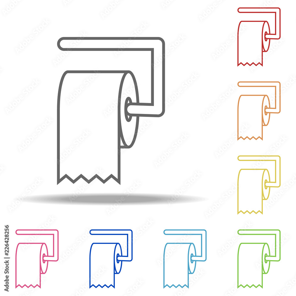 Aufkleber toilet paper icon. elements of web in multi colored icons. simple icon for websites, web design, mob