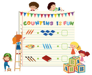 Children counting mix concept