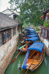 Fototapeta na wymiar boats in the canal in zhouzhuang