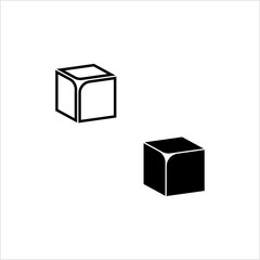 Cube Icon, 3d Line Art Design