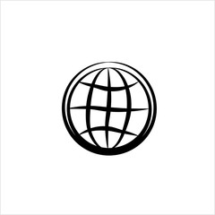 Globe Icon Calligraphic