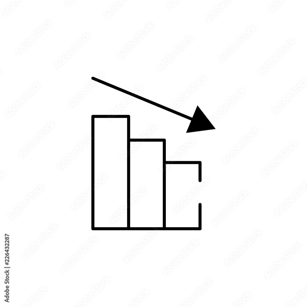 Poster decrease, down, financial icon. element of business start up icon for mobile concept and web apps. t