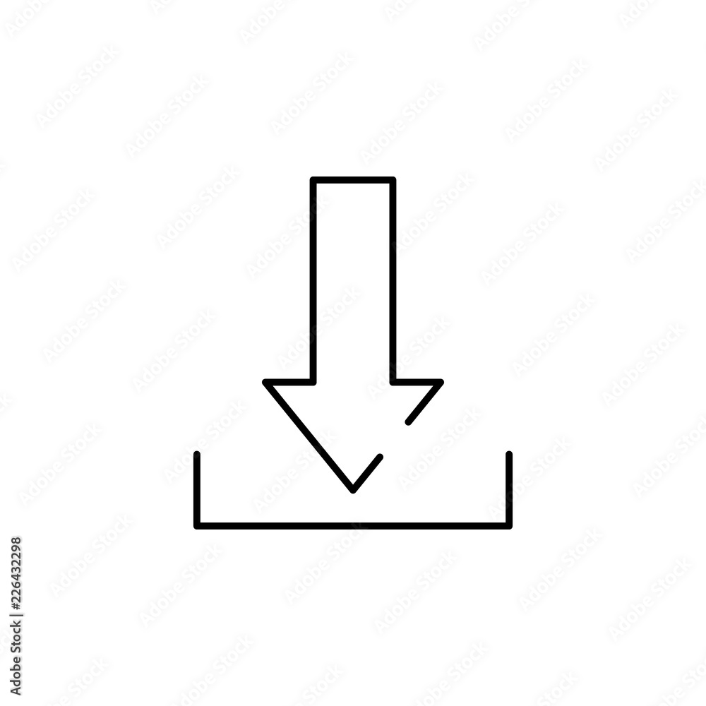 Poster download, arrow icon. element of business start up icon for mobile concept and web apps. thin line d