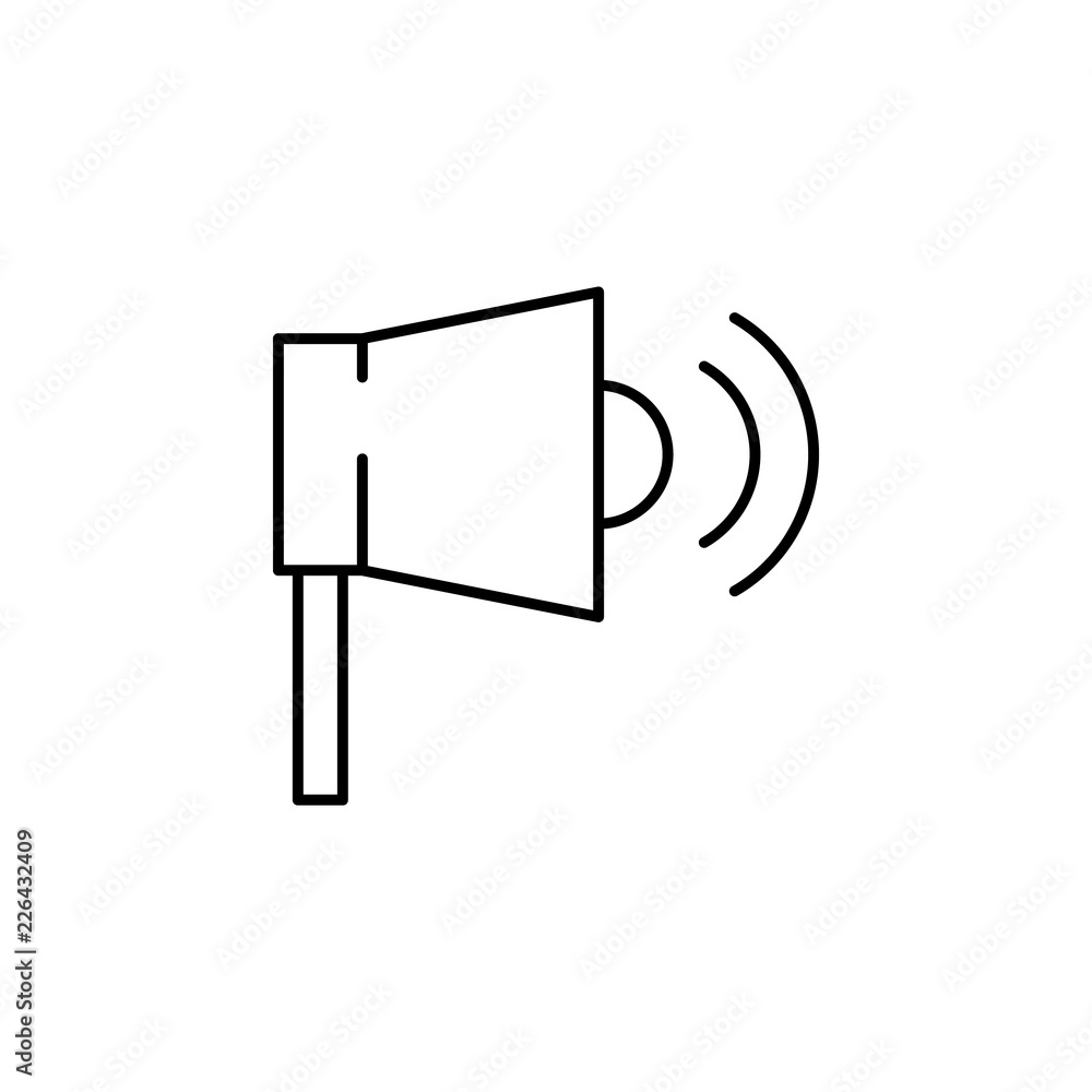 Poster megaphone, loudspeaker icon. element of business start up icon for mobile concept and web apps. thin