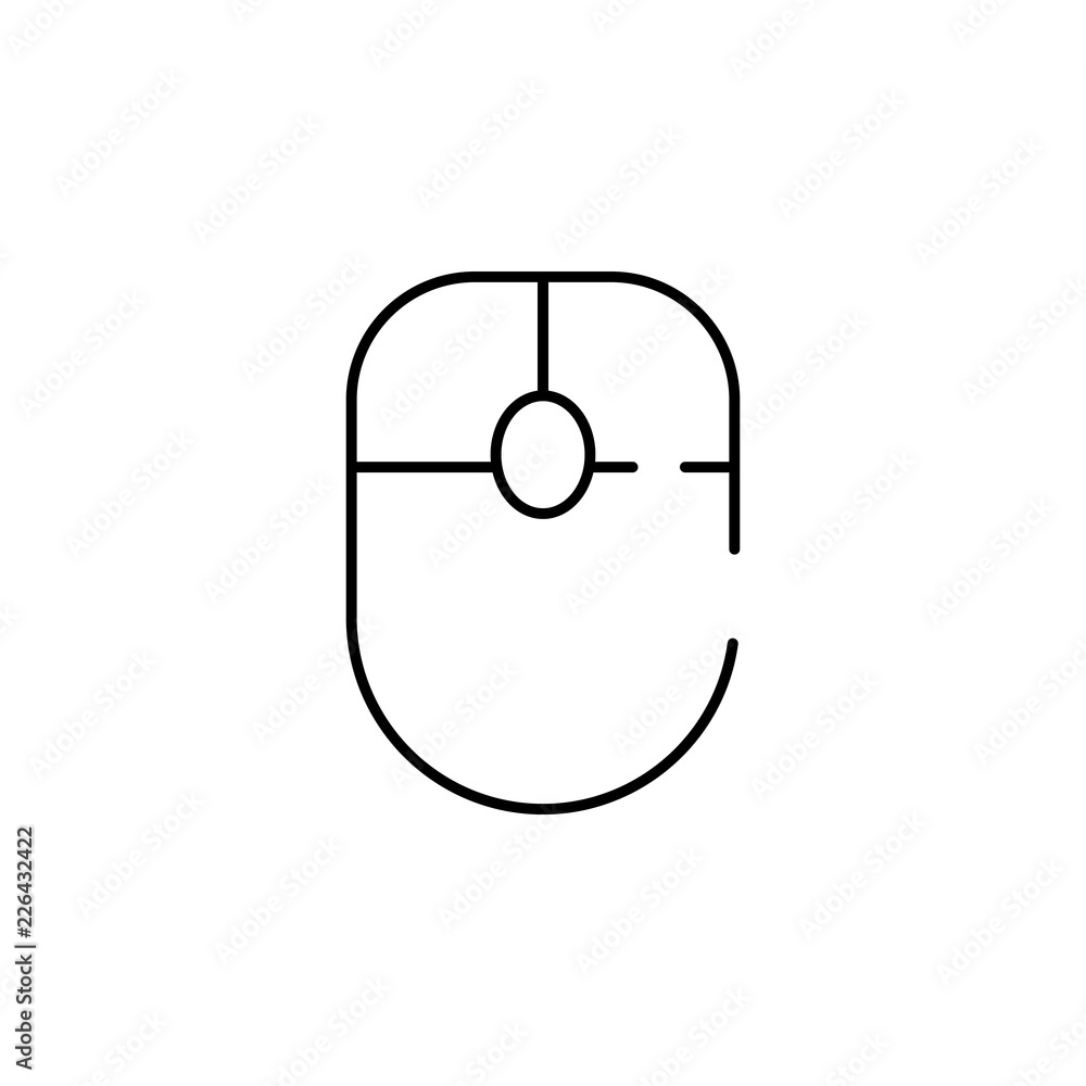 Poster mouse, device icon. element of business start up icon for mobile concept and web apps. thin line mou