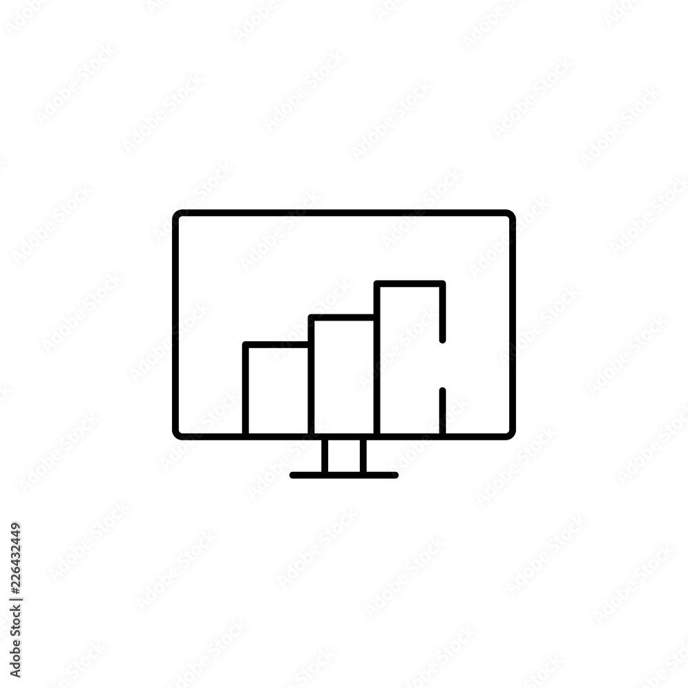 Poster pc monitor, computer icon. element of business start up icon for mobile concept and web apps. thin l