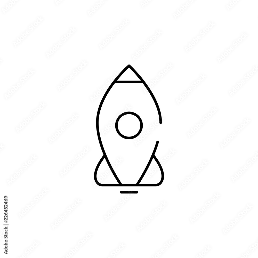 Poster rocket, spaceship icon. element of business start up icon for mobile concept and web apps. thin line