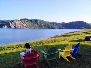 A spectacular view of Bonne Bay off of Norris point in Gros Morne National Park, Newfoundland and...