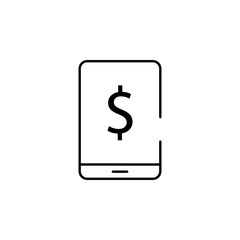 smartphone, dollar icon. Element of business start up icon for mobile concept and web apps. Thin line smartphone, dollar icon can be used for web and mobile