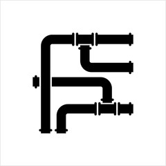 Pipe Icon, Pipe Fitting Icon, Water, Gas, Oil Pipeline, Plumbing Work