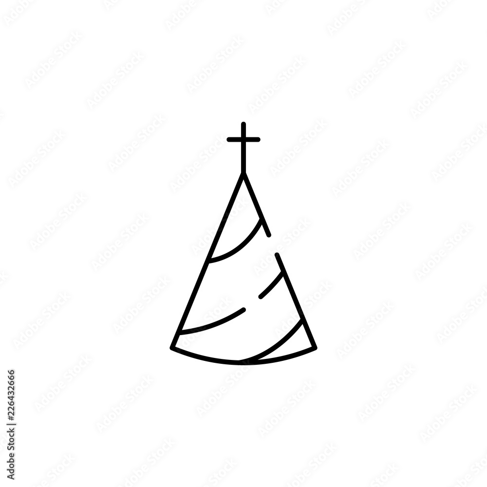 Poster christmas cap icon. element of christmas for mobile concept and web apps illustration. thin line ico
