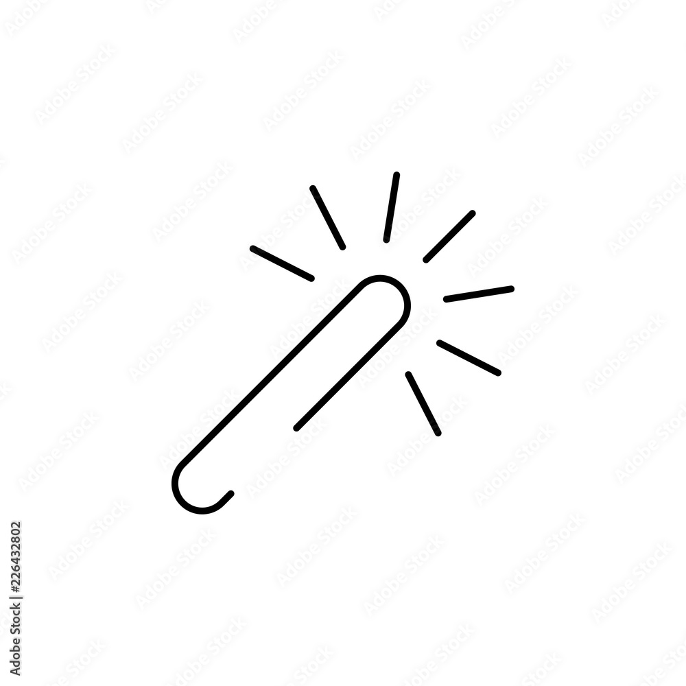 Poster magic stick, light icon. element of christmas for mobile concept and web apps illustration. thin lin