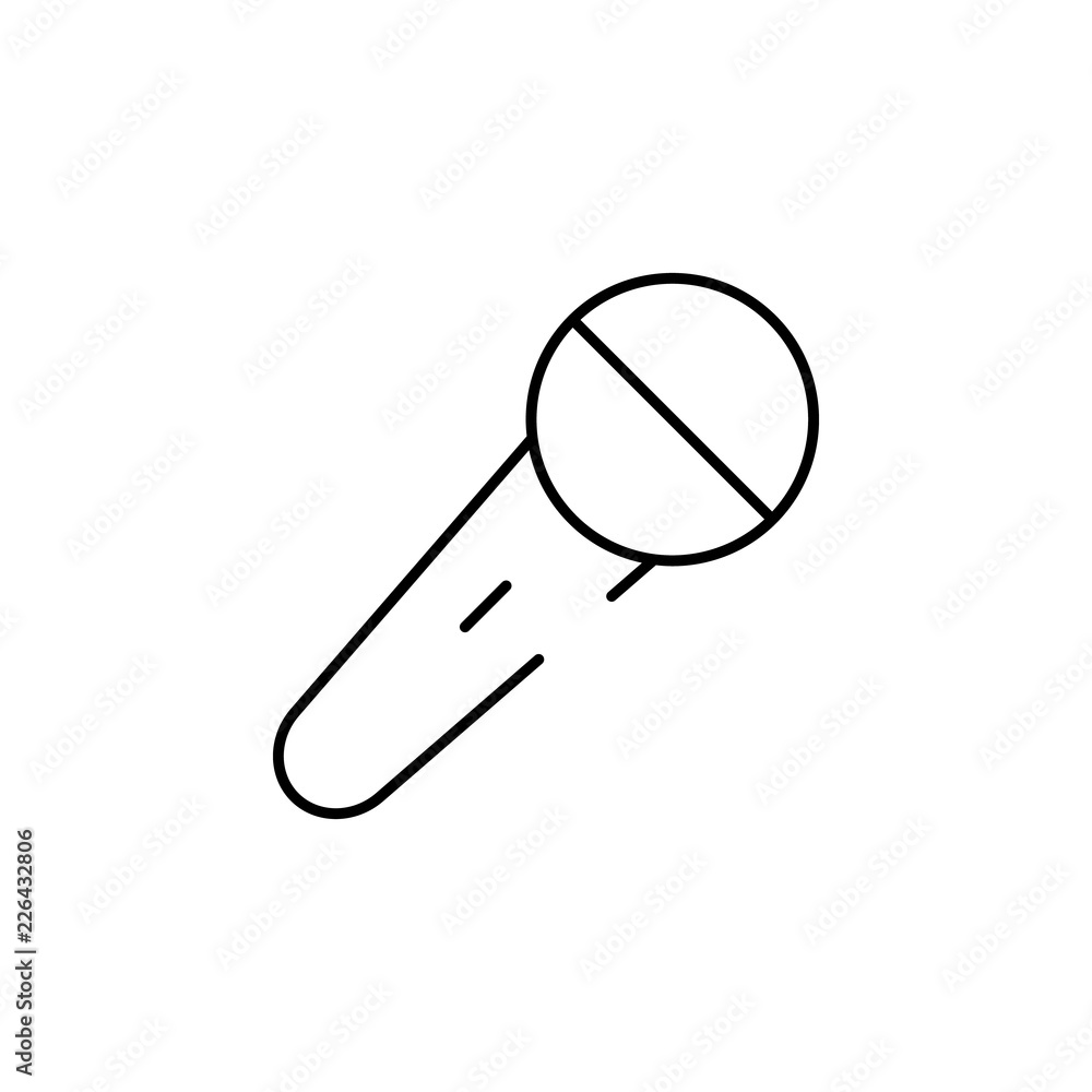 Poster microphone, broadcast icon. element of christmas for mobile concept and web apps illustration. thin 