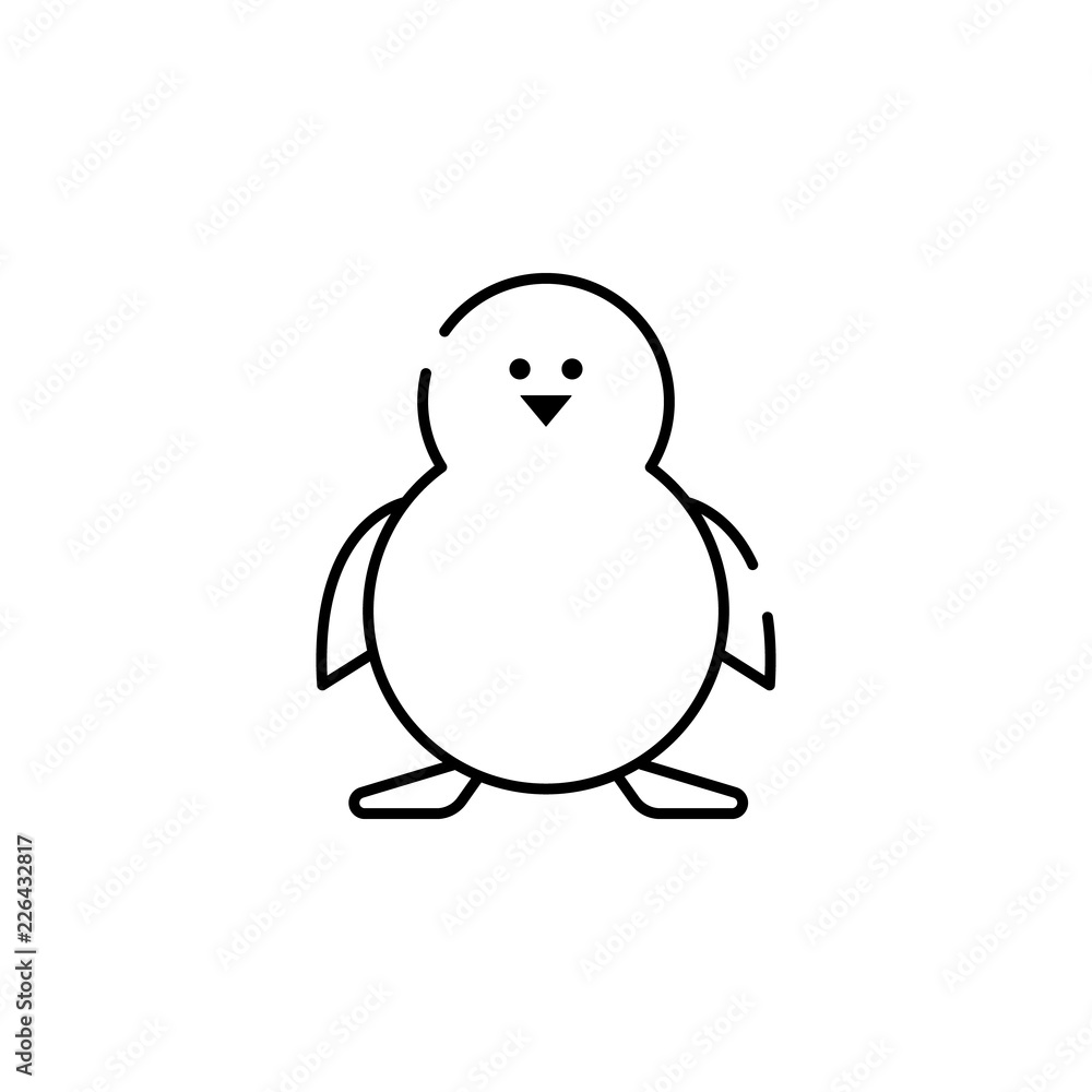 Poster penguin icon. element of christmas for mobile concept and web apps illustration. thin line icon for 