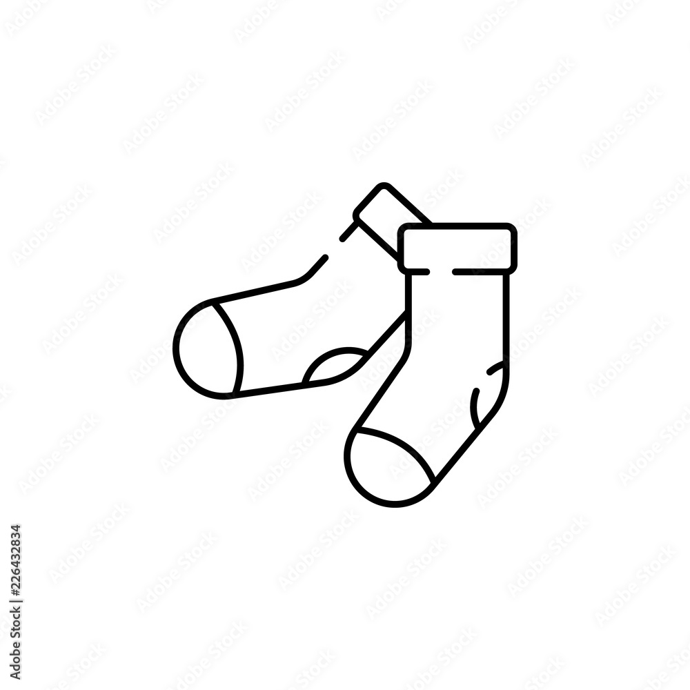 Poster stocking, sock icon. element of christmas for mobile concept and web apps illustration. thin line ic