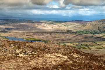 Ireland, Galway, Letterfrack, Connemara National Park, 3 October 2018, Diamond Hill.Diamond Hill is a popular walking destination and attracts Irish hikers and foreign tourists. 