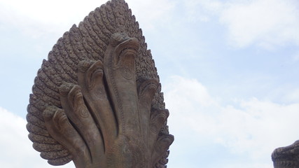 Cambodian seven-headed naga at the Angkow Wat Historical Complex, Siem Reap, Cambodia