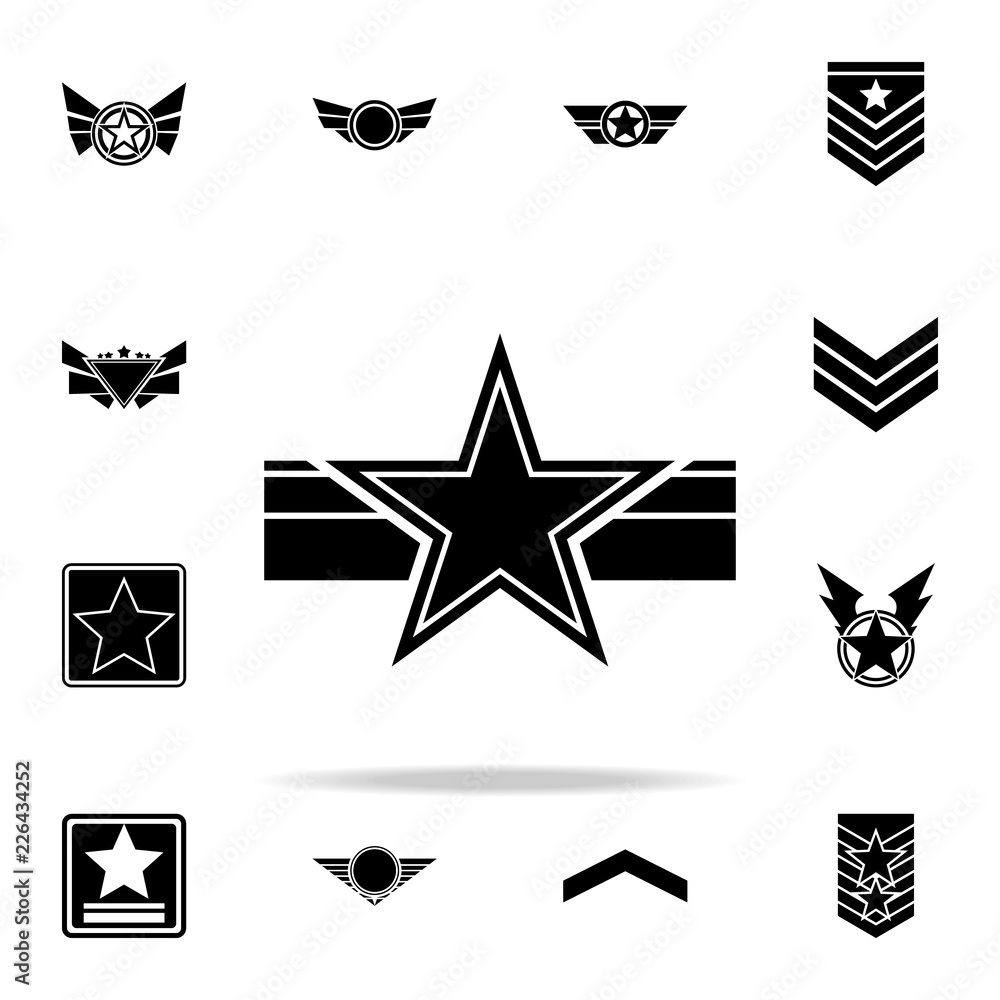 Poster star on the ribbon icon. army icons universal set for web and mobile