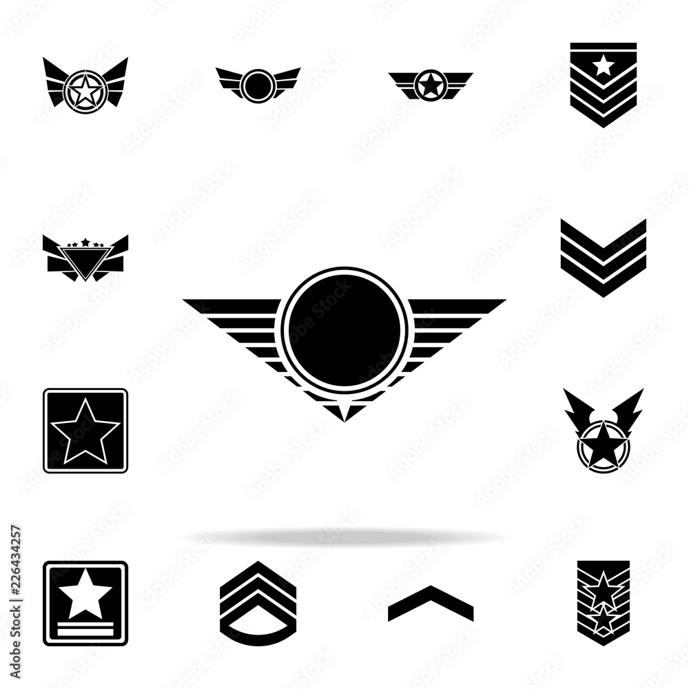 Poster star of a military pilot icon. army icons universal set for web and mobile