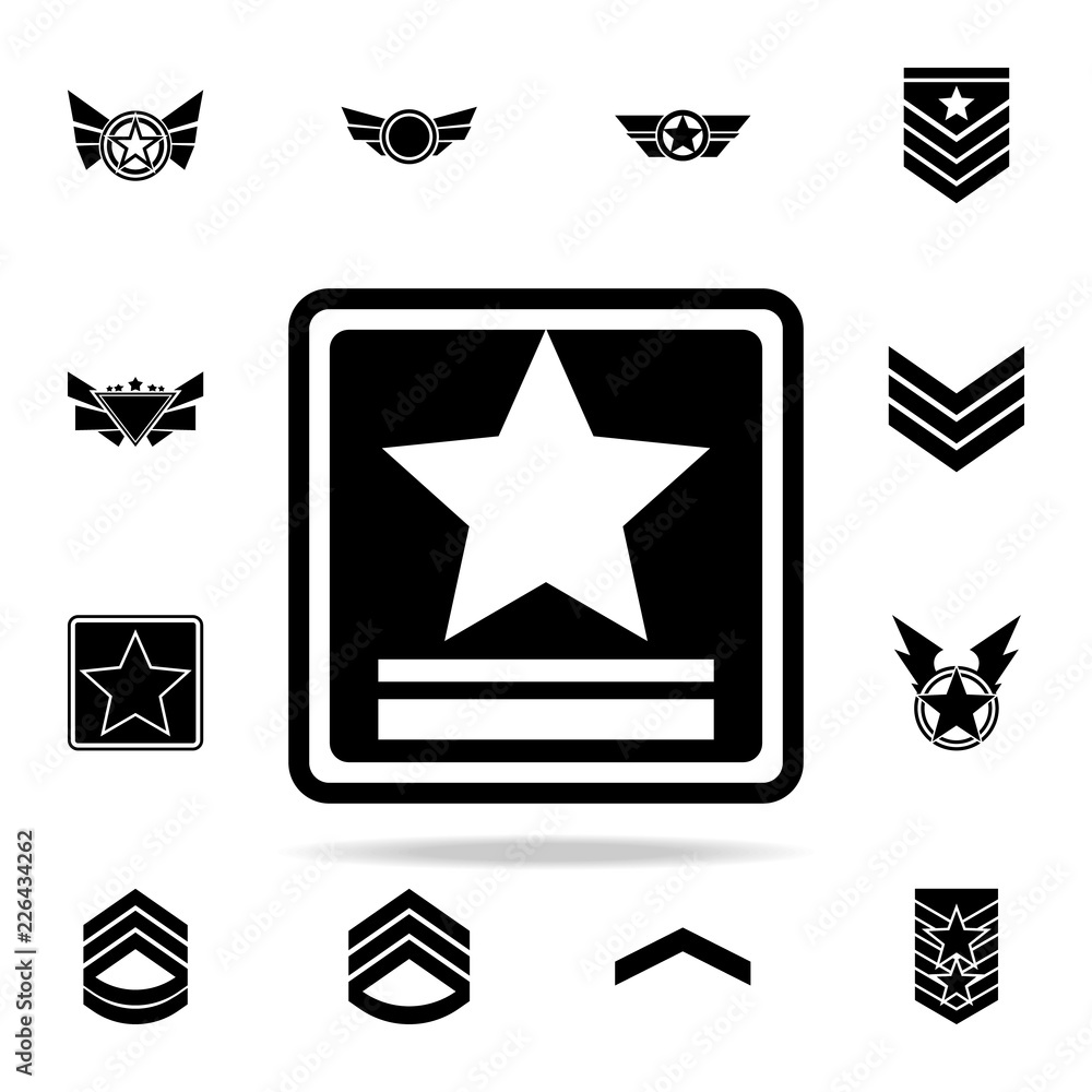 Aufkleber star in a square icon. army icons universal set for web and mobile