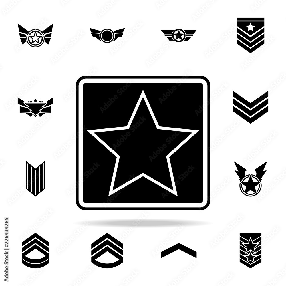 Aufkleber star in a square icon. army icons universal set for web and mobile