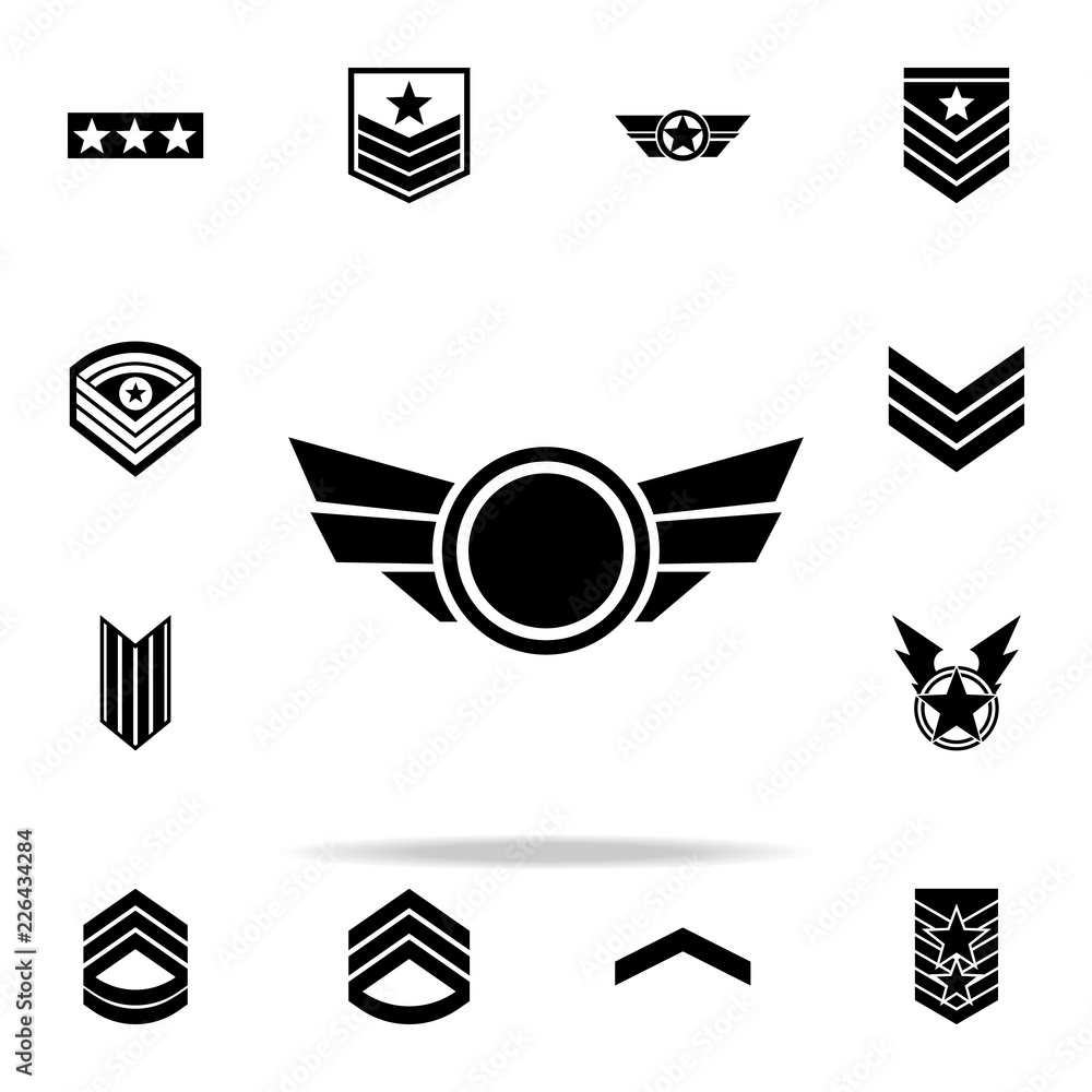Aufkleber circle with wings icon. army icons universal set for web and mobile