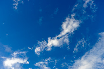 Beautiful white clouds with blue sky background.