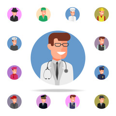 Fototapeta premium colored avatar of doctor icon. Avatar icons universal set for web and mobile