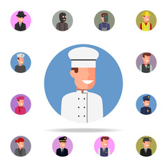 Fototapeta premium colored avatar of cook icon. Avatar icons universal set for web and mobile