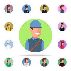 colored avatar of postman icon. Avatar icons universal set for web and mobile