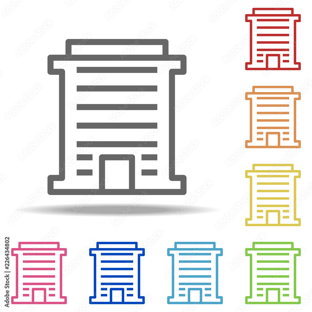 Poster residential building icon. elements of buildings in multi colored icons. simple icon for websites, w
