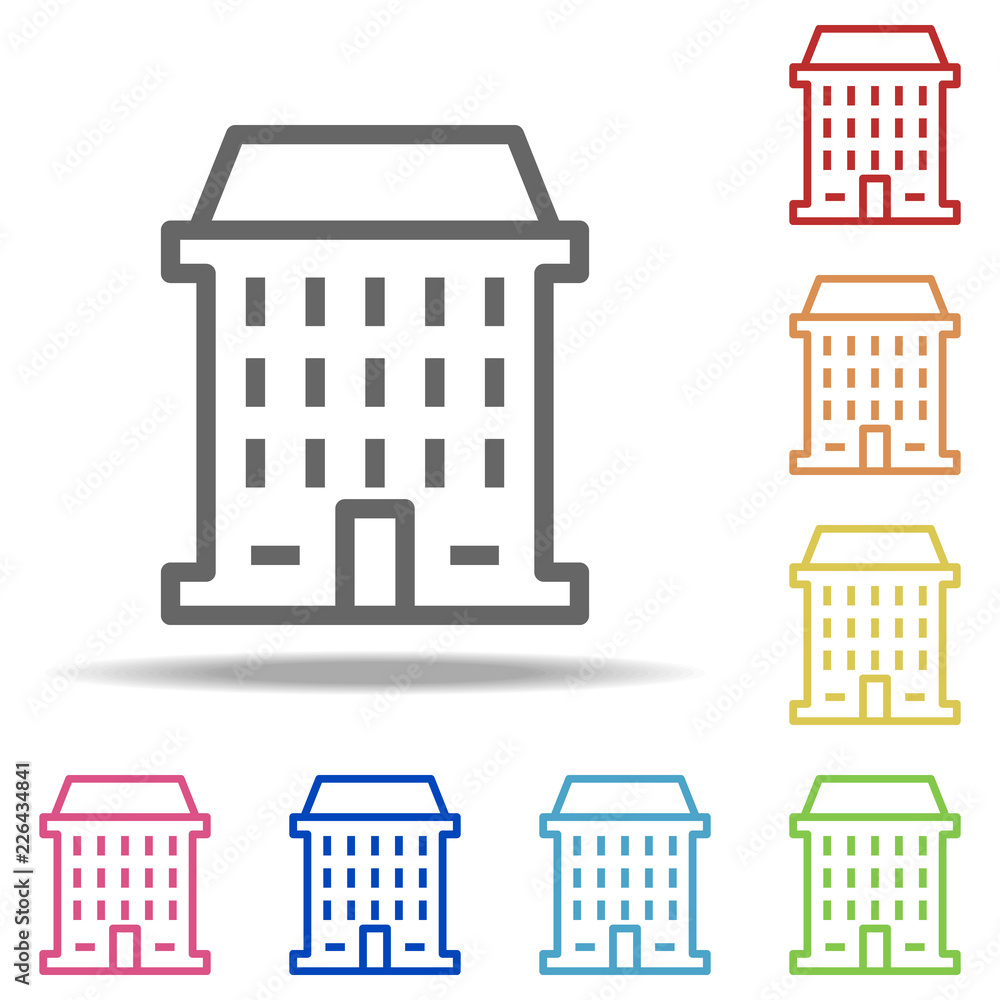 Poster residential building icon. elements of buildings in multi colored icons. simple icon for websites, w