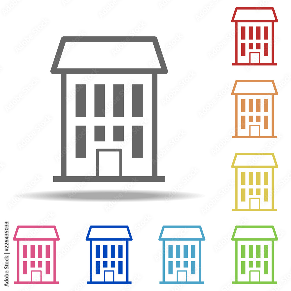 Poster residential complex icon. elements of buildings in multi colored icons. simple icon for websites, we