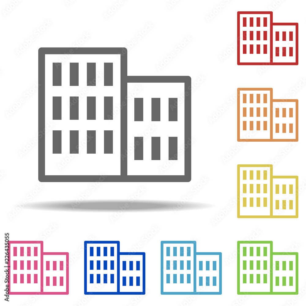 Poster residential building icon. elements of buildings in multi colored icons. simple icon for websites, w